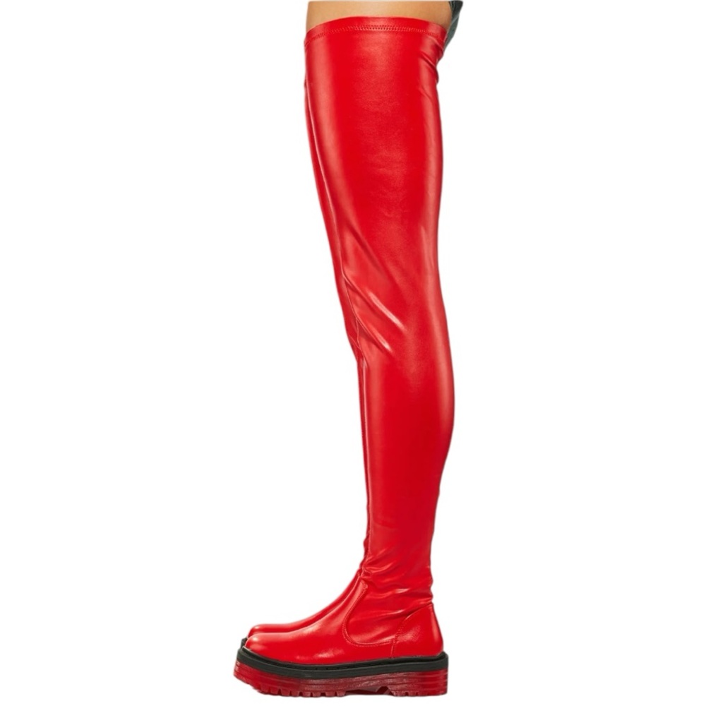 Red Over the Knee Boots